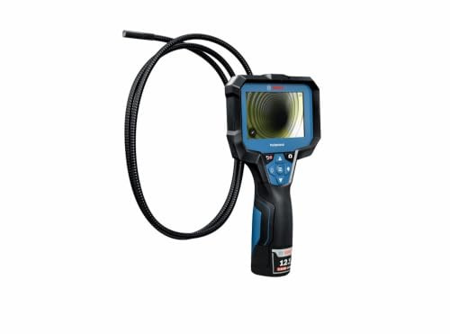 BOSCH GIC4-23C Professional Borescope Inspection Camera with Adjustable LED Light, 5ft. Removable Endoscope Camera, Up Indicating Arrow, Includes 12V Rechargeable Battery, Carrying Case, Attachments