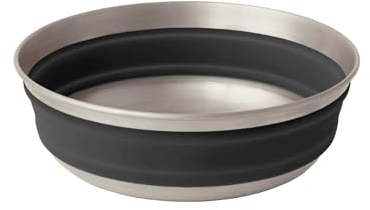 Sea to Summit Detour Stainless Steel Collapsible Bowl, Medium (22 fl oz), Beluga Black