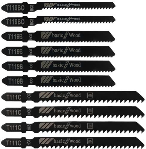 Diompirux 10 pezzi Set di lame curve in acciaio ad alto tenore di carbonio, single-cam shank lame per seghetto alternativo, Lama per seghetto alto tenore carbonio, per il legno di precisione,fai-da-te