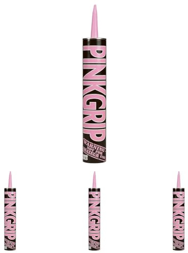 Everbuild Pinkgrip Instant Grab Adhesive – Slump Resistant – External and Internal Use – 350ml, Pink (Pack of 4)