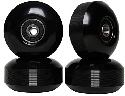 Rvvwhfn Skateboard Wheels with Bearings 52x30mm Street PU Wheels Skateboard Parts Cruiser Longboard Wheels (Set of 4) Black
