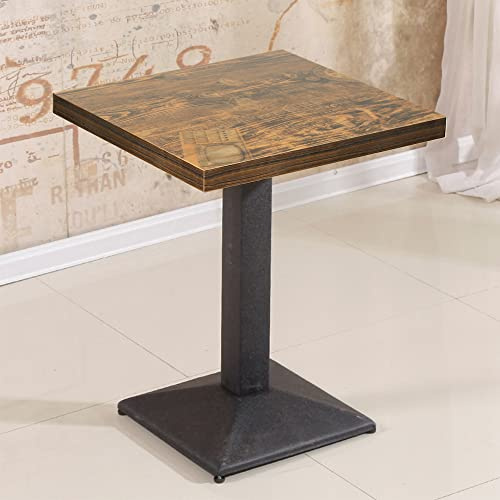 Esszimmertische,Esstisch,Holzplatte Quadratischer Tisch,Europäischer Stil,für 4 Personen,Küchentisch,Wohnzimmertisch, Stehtisch,60x60x75 cm,mit Metallbein für Wohnzimmer Balkon Esszimmer,Braun (B)