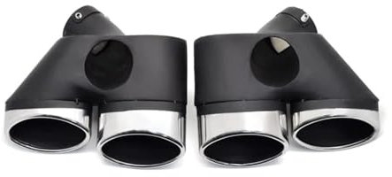 Auto Auspuff Endrohr für Benz W211 E Class E240 E280 E320 E350 E430 E63 2015-2023 ,Verchromte Edelstahl Auspuffrohrspitze Auspuff Schalldämpfer Spitze Schwanz Kehle Auspuffanlage Styling Ersatzzubehör