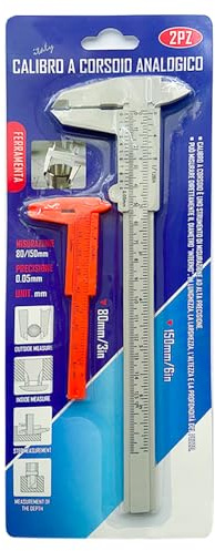 Analoges Messschieber-Set 150 mm / 6 Zoll, 80 mm / 3 Zoll Profi-Messschieber Werkzeug für externe Innenmessung, Ablesung 0,05 mm, präzises Arbeitswerkzeug