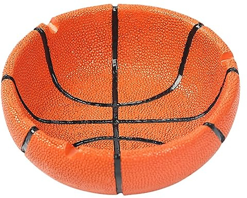 IMIKEYA Posacenere a Forma di Pallone da Basket in Resina Marrone Design Creativo e Mantenere Pulito Soggiorno per Arredare Casa