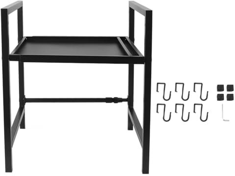 Eujgoov Support de Four à Ondes Support de Comptoir Extensible avec de Cuisine en Acier au Carbone étagère à Ustensiles de Comptoir pour Ondes pour Armoire de Bureau