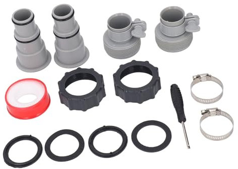 Filterpumpen-Schlauchverbinder, Schlauchadapter-Set mit Gewinde, Ersatz-Klemmrohr für 1,5- und 1,25-Zoll-Schläuche, 2 Adapter, Konverter, Muttern, Klemmen, Unterlegscheiben,