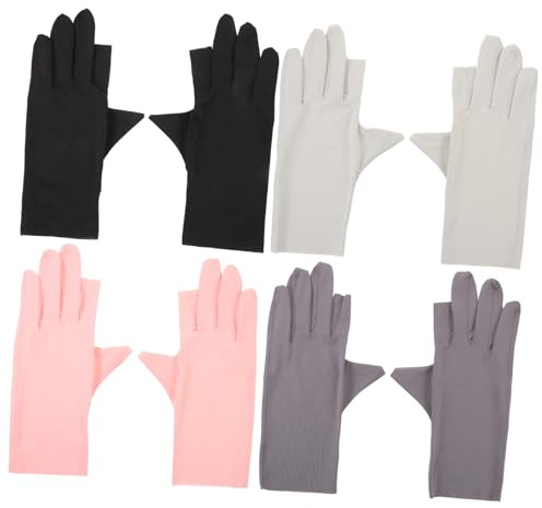 DRESSOOS 4pares Guantes Manicura Uv Anti-uv Protección Solar Accesorios Decoración Uñas