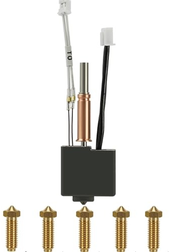 Hotend Kit for Anycubic Kobra 3, 3D Printer High Speed Hot End Heating Block Kit with 5PCS 0.4mm Brass Nozzle for Anycubic Kobra 3, Kobra 3 Combo