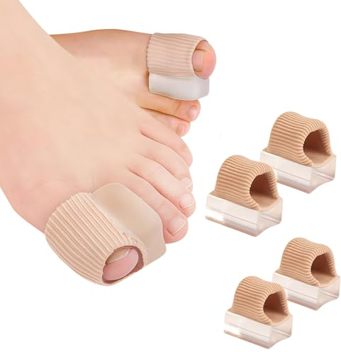 4 Stk Zehenspreizer Hallux Valgus Silikon Zehenkorrektur Set Überlappende Zehen Hammerzehen Korrektur Ballenschutz Frauen Männer(Flache Haut)