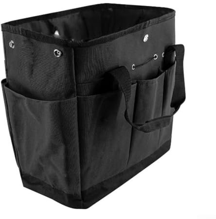 Sac de rangement robuste pour outils de jardinage conçu pour résister aux conditions extérieures et garder les articles au sec (noir)