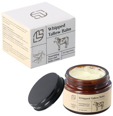 Beef Tallow Cream, Bálsamo De Sebo Orgánico Alimentado Con Pasto, Tallow Skin Natural y Ecológico, Bálsamo Orgánico, Nutre en Profundidad Rostro y Cuerpo, AntiArrugas Skin Cream
