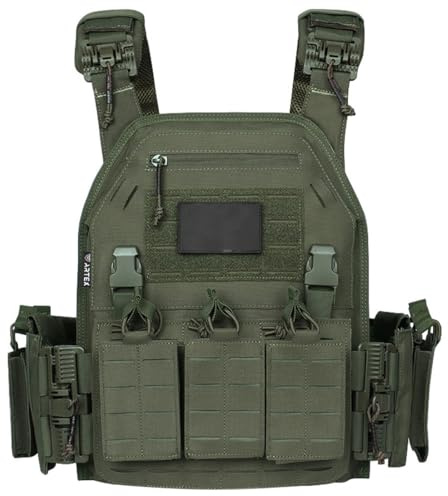 BrightBud Taktische Weste für Herren, Schnellverschluss wasserdicht Trainingsweste mit Magazintaschen, Atmungsaktives Training Schnell Verstellbare Militärweste, Multifunktionsweste für CS Spiel