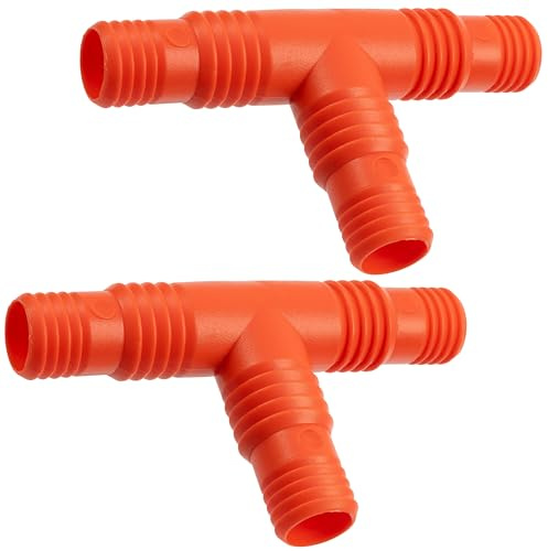 AERZETIX - Juego de 2 Conectores Distribuidores Reductores Estriados en T 3/4'' y 1'' para Manguera de Riego con Diámetro Interior ∅19 y ∅25mm de Plástico Unión Racor Equipos Jardinería