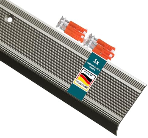 KARAT Treppenkantenprofil L-Form vorgebohrt - Champagner - eloxierte Stufenkantenprofil für Parkett und Laminat 1 Stück, 134 cm Länge 3x3,5 cm - Integral