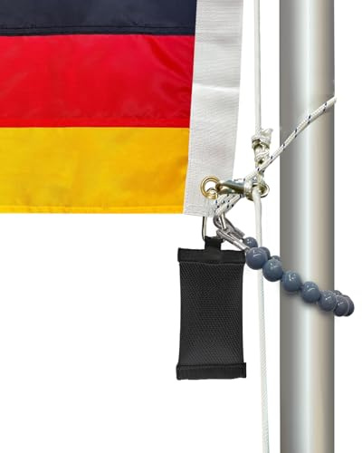 caeli Pesos de bandera para la parte inferior de la bandera, 450 gramos de contrapeso, juego de soporte para mástiles de 5 pulgadas (negro)