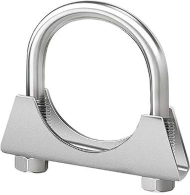 High-Strength 304 Stainless Steel U-Bolt Pipe Clamp with Baffle for Marine Exhaust, Industrial Piping, Construction(M8*48)