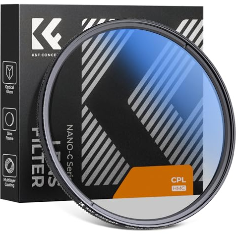 K&F Concept C-Series - Filtro polarizador circular HMC CPL ultrafino con 18 filtros polarizadores circulares de vidrio óptico multicapa para lentes de cámara, fotografía y videografía (37 mm)