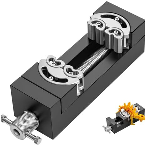 Goshyda Mini étau de Perceuse Robuste à Mâchoires Fractales à Réglage Automatique, en Aluminium Aérospatial, étau D'établi usiné CNC pour le Bricolage, le Travail du Bois, la (Pince à Clé en L)