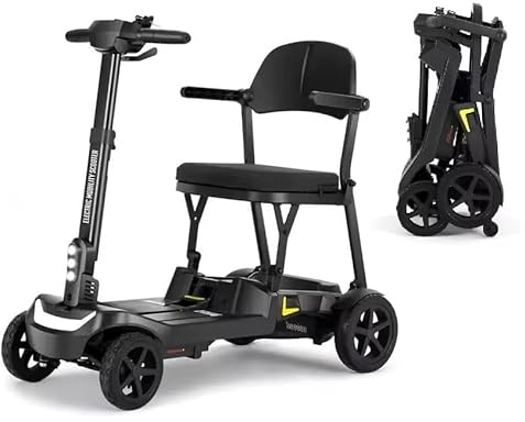 Ultra-Light Folding Mobility Scooter for Travel, 12-Mile Range, Removable Airline-Approved Lithium Battery, Portable Boot Scooter, No Assembly Required, All-Terrain (YL-985S)