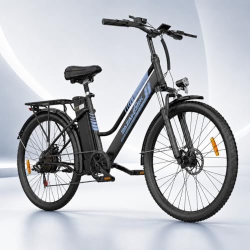 WITAMBIKE E Bikes for Men Adults, 250W Electric Bike with 39nm Torque, 36V20AH Battery 100-120km Range, 7-Speed Disc Brake & Spring Shock Absorber, 26 Inch Electric Bicycle for Outdoor & Commute