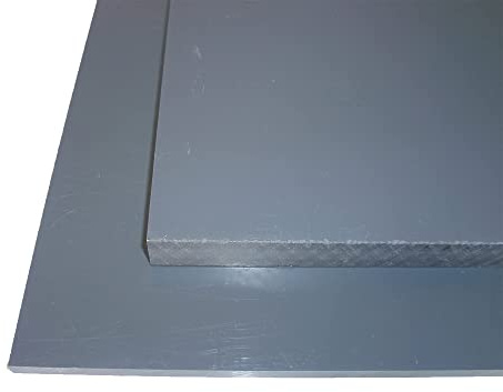 B&T Metall Hart PVC grau Platten, 6,0 mm stark, Größe 200 x 400 mm | im Zuschnitt