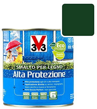 Smalto Per Legno Alta Protezione 0,5 Lt - Verde Smeraldo