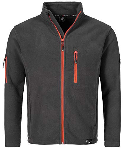 Rock Creek Herren Fleece Jacke Outdoor Wanderjacke Pullover Full Zip Hoodie Herrenjacke Fleecejacke Winterjacke Strickjacke Strickfleecejacke H-197 Anthrazit M