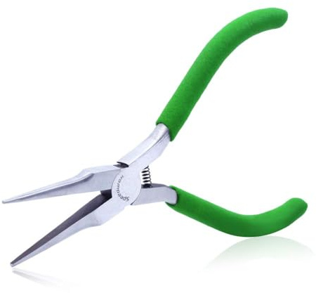 SPEEDWOX Spitzzange für Schmuckherstellung glatte Backen lange Nase 12,7 cm Mini-dünne Nadel extra lange Zange, feine Kettennasenzange professionelles Werkzeug Perlenstickerei