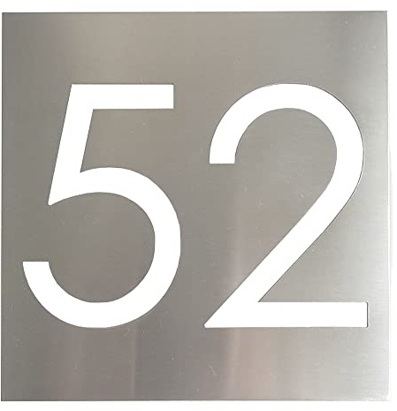 GUIZZO Creart - Numero Civico Esterno in Acciaio Inox con Fori 2 Cifre, Numeri Civici Esterni per Targa Personalizzata Made in Italy, Targhetta Personalizzata Porta Ingresso per Uso Esterno, 12x12H cm