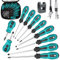 Magnetic Screwdriver Set 10 PCS,5 Phillips and 5 Flat Head Precision Screwdriver,Professional Cushion Grip and Non-Slip for Repair Home Improvement Craft (Green, 10PCS)