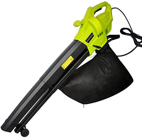 Souffleuse de Feuilles Électrique Filaire-Vitesse de L'air de 270 Km/h,Souffleur Aspirateur Broyeur 3 en 1 avec Sac Collecteur,pour Le Dépoussiérage du Garage