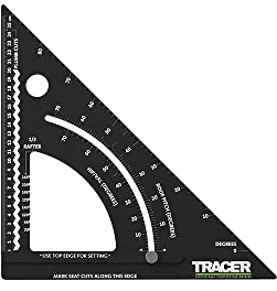 TRACER 7 ProSquare Adjustable Measuring Tool (Professional Construction Square Tool with Lockable arm and Easy to Read Laser Markings)