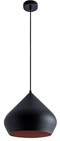 Paco Home Pendelleuchte Küchenlampe Hängend Hängelampe Esszimmer Esstischlampe Ã˜38cm Innen Kupfer 1,5m Textilkabel Kürzbar E27, Leuchtmittel: ohne Leuchtmittel, Farbe: Schwarz Kupfer