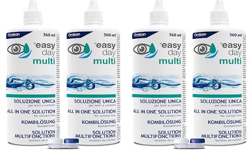Easy Day Multi Soluzione Unica per Lenti a contatto - 4x360 ml + 2 Portalenti inclusi
