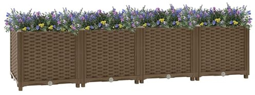 Susany Arriate de Jardín Jardineras Exterior Macetero Jardinera para Flores Plantas Terraza Patio Porch Macetero Huerto Urbano 160x40x38 cm Polipropileno
