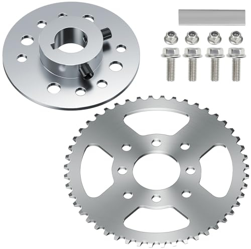YOXUFA 40/41/420 Chain Sprocket 48 Tooth with 1 Bore 1/4 Keyway Go Kart Sprocket Hub Replacement for Predator 212cc 196cc Go Cart Mini Bike Powersports Parts