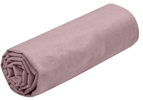 STOF Spannbettlaken, Größe 180 x 200 cm, große Spannhöhe 30 cm, 100% Baumwolle, Öko-Tex Zertifiziert – Farbe Altrosa – Modell Eden – Bettwäsche für zu Hause, weich und bequem, für EIN kuscheliges Nid