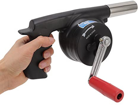 Natudeco Souffleur de cheminée manuel, souffleur de barbecue manuel, manivelle, Portable, léger, ABS, pour Camping Cheminées Barbecues Pique-niques