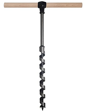 Perceuse manuelle et tarière à bois manuelle pour abri de camping en bois, foret de survie manuel multifonction avec un bâton en bois, tarière manuelle pour le travail du bois pour fixer (0.71in--)