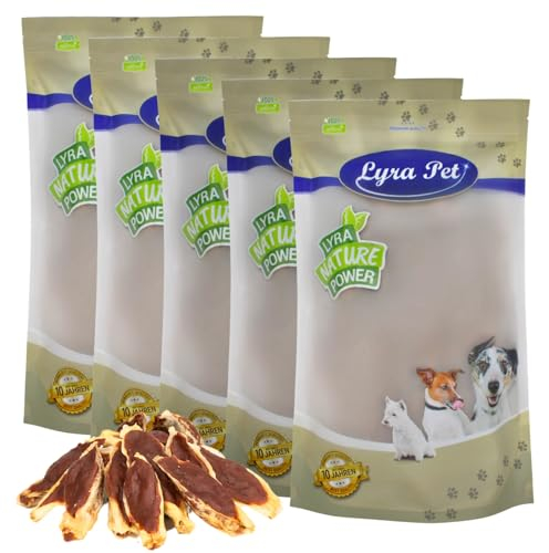 Lyra Pet® | 5 kg Kaninchenohren gefüllt mit Ente | Getrockneter Kausnack | Wiederverschließbarer Beutel | Fettarmes Hundefutter | Ideal als Belohnung für Hunde | Reich an Nährstoffen