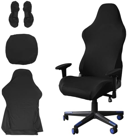 HOMURY Funda para Silla Gaming: 1 Pieza Elástica Funda Protectora para Silla Gaming, Funda Ergonómica para Silla de Oficina para Comodidad y Protección, para Oficina y Hogar (Negro)