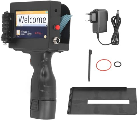 Hyuduo Tragbarer Tintenstrahldrucker mit LED Touchscreen Handheld Codiermaschine für Text Etiketten Barcodes Drucken ideal Lager Logistik Industrie