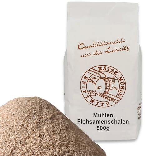 Rätze-Mühle Flohsamenschalen 500g in Premium Qualität - Zur Unterstützung einer ballaststoffreichen und gesunden Ernährung - geschmacksneutral