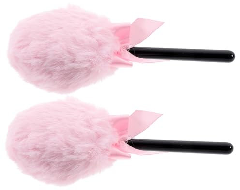 Angoily 2stücke Teiliges Makeup Puderquaste Weich Plüschig Und Kompakt Für Lose Puder Anwendung Wiederverwendbar Leicht Zu Reinigen Praktisches Reise Tages-make-up Zubehör Für Damen