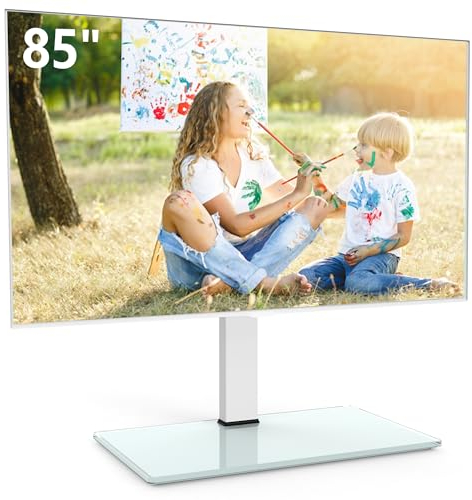FITUEYES TV Standfuss Universal TV Ständer für 50-85 Zoll Flach & Curved Fernseher bis zu 50kg Schwenkbar Höhenverstellbar Max. VESA 800 * 600