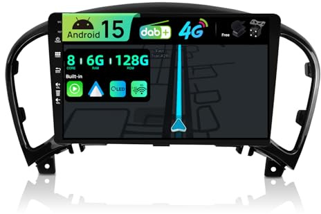 BXLIYER [INTEGRE 4G Dab] 6G+128G - Android 15 Autoradio pour Nissan Juke J15 / YF15 Infiniti ESQ (2010-2019) - sans Fil Carplay + Android Auto - Caméra + MIC - 2 Din IPS 9 Pouce -Volant Fast-Boot DSP