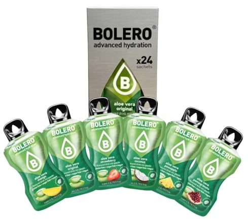 Bolero ALOE VERA MIX 24x3g | Saftpulver ohne Zucker, gesüßt mit Stevia + Vitamin C | geeignet für Kinder, Sportler und Diabetiker | Glutenfrei und veganfreundlich | der Geschmack gemischter Beeren…
