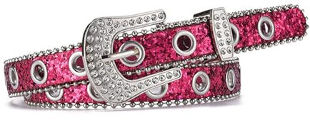 Doact Nietengürtel, Legierungs-Nieten-Bling-Gürtel, Stilvolles Accessoire für Frauen für Partys (Freie Größe)