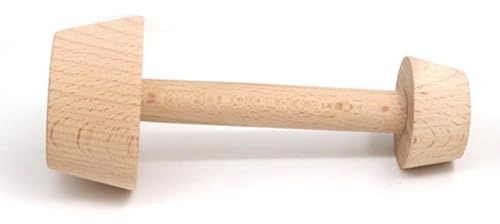 Msiud Wooden Tart Tamper, Double Sided Pastry Press Tool for Tarts Cheesecakes Muffins, Wooden Pastry Tamper, DIY Cake Beechwood Baking Tool, 3cm/5cm Non Scratch Ends(14cm Handle)